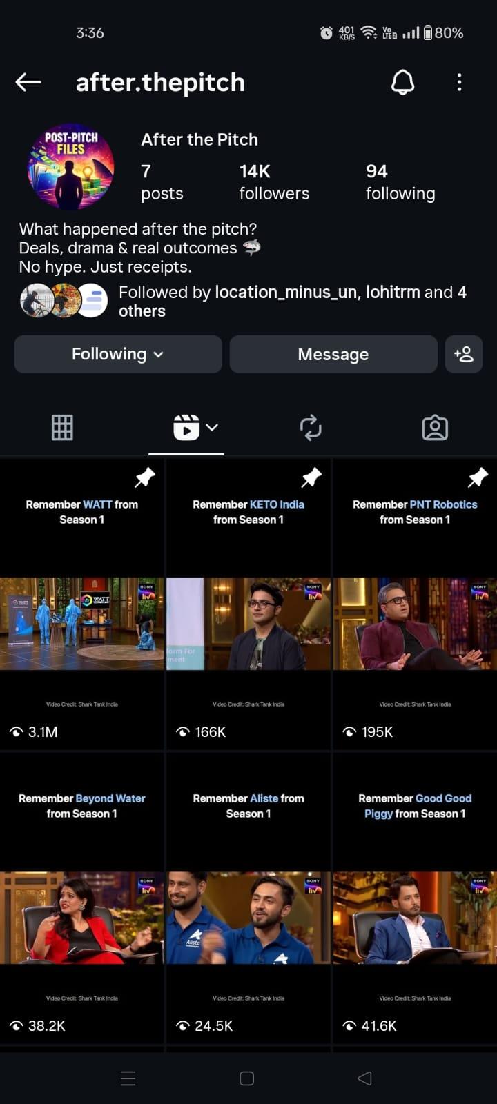 After the Pitch Instagram Profile